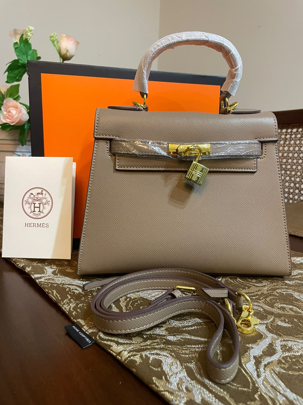H£rmes Kelly Signature Bag -Greige BOX PACKING