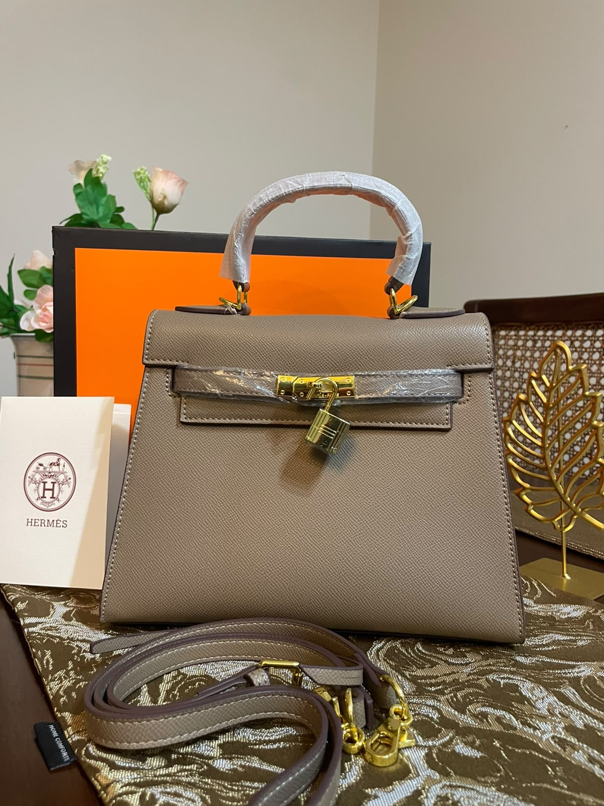 H£rmes Kelly Signature Bag -Greige BOX PACKING