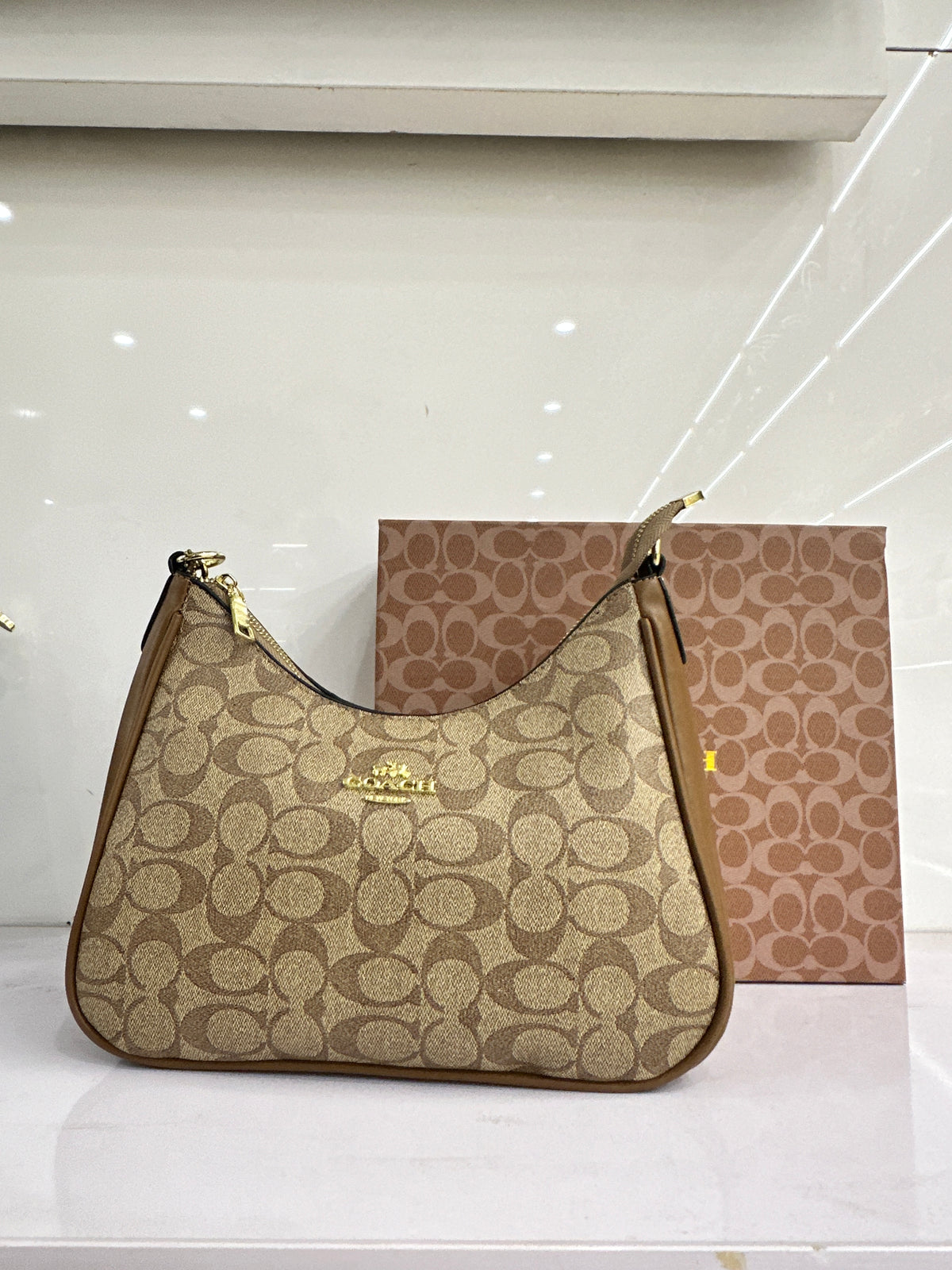 Co@ch Teri Hobo Signature Bag - Tan Brown BOX PACKING