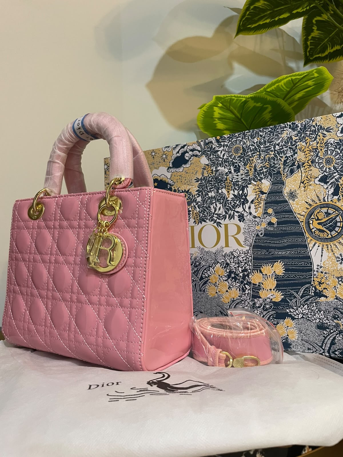 L@dy Dior Patent Leather - Pink