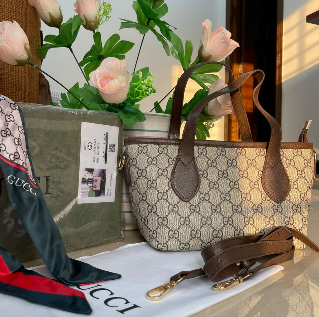 Gu€ci Mini Tote Bag - Brown Beige BOX PACKING