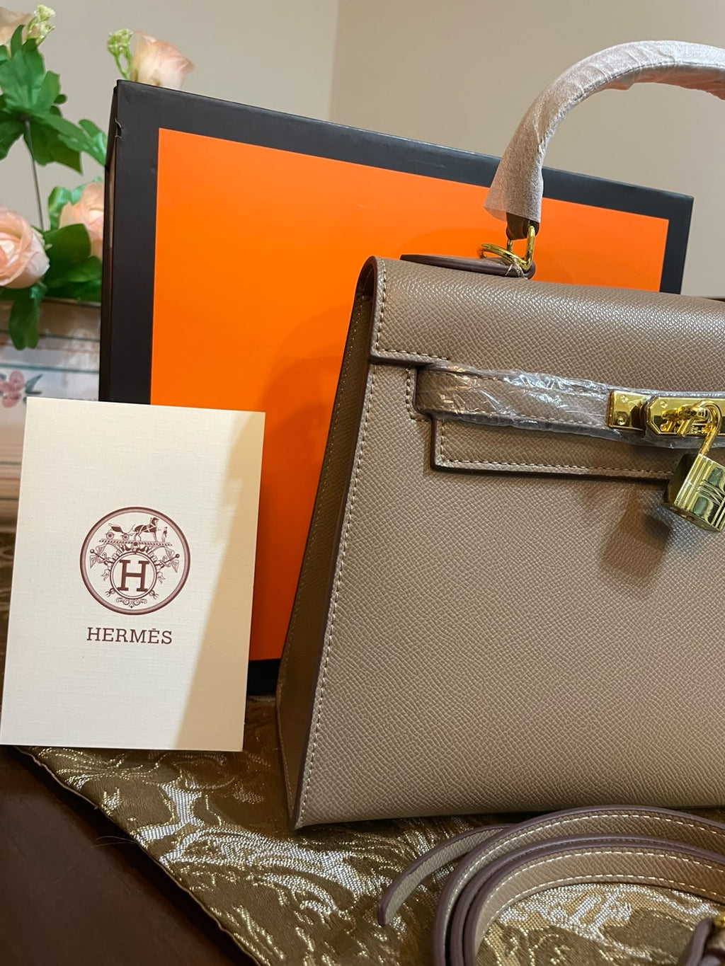 H£rmes Kelly Signature Bag -Greige BOX PACKING