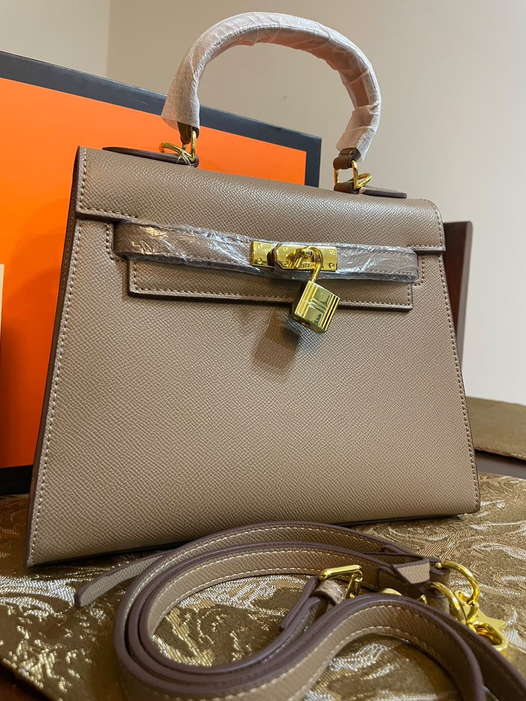 H£rmes Kelly Signature Bag -Greige BOX PACKING