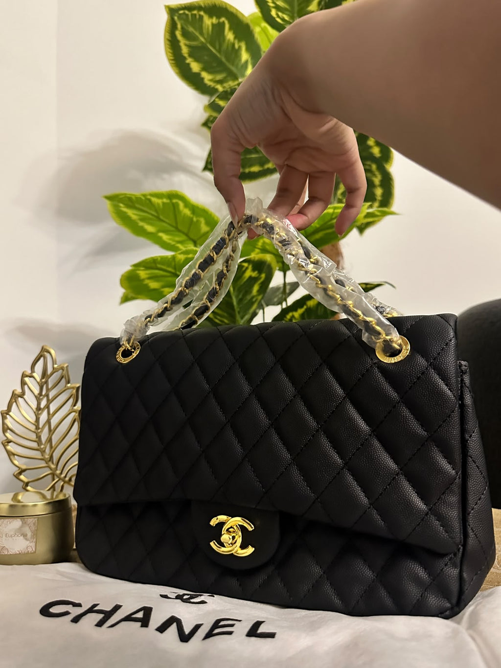 Ch@nel quilted classic Flap bag - Black