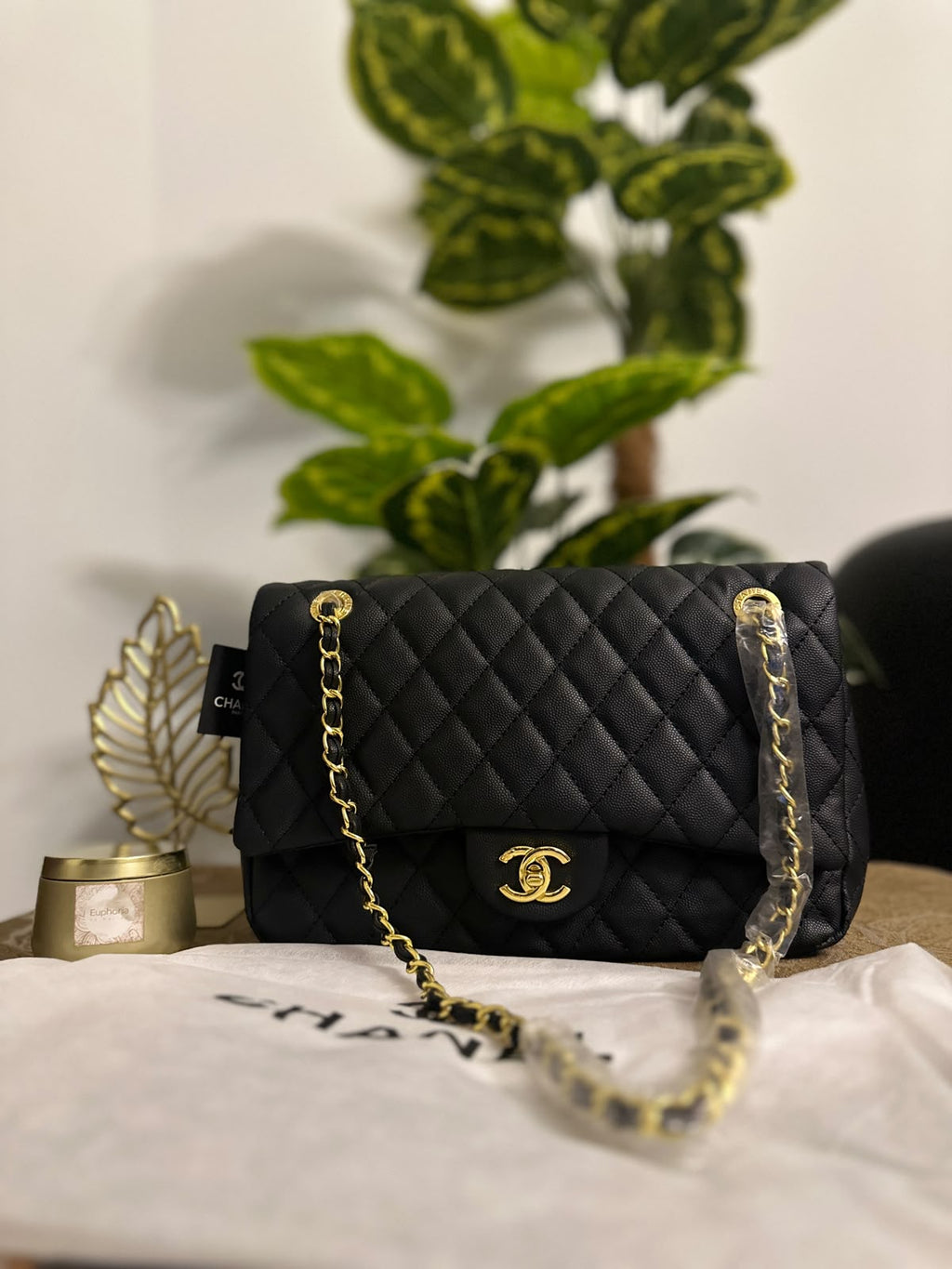 Ch@nel quilted classic Flap bag - Black