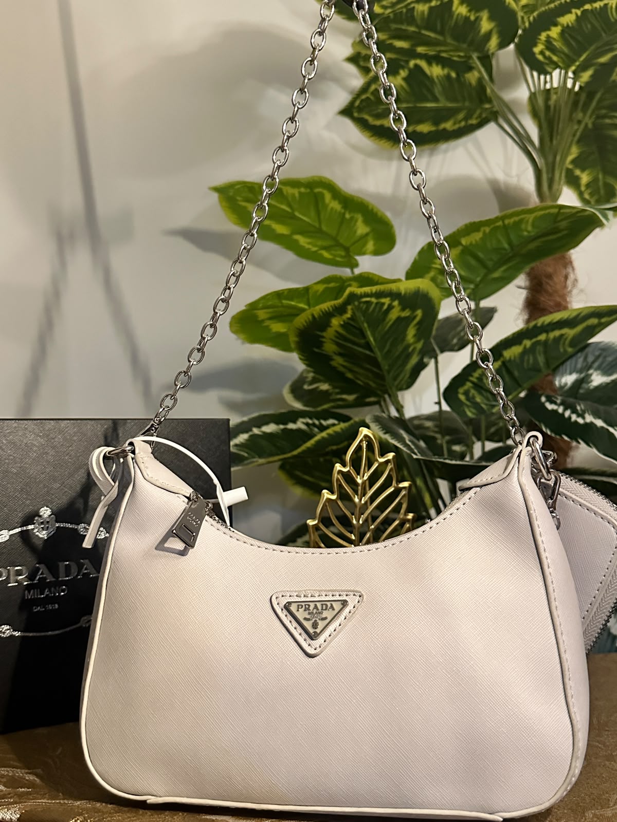Pr@da Saffiano bag - White BOX PACKING