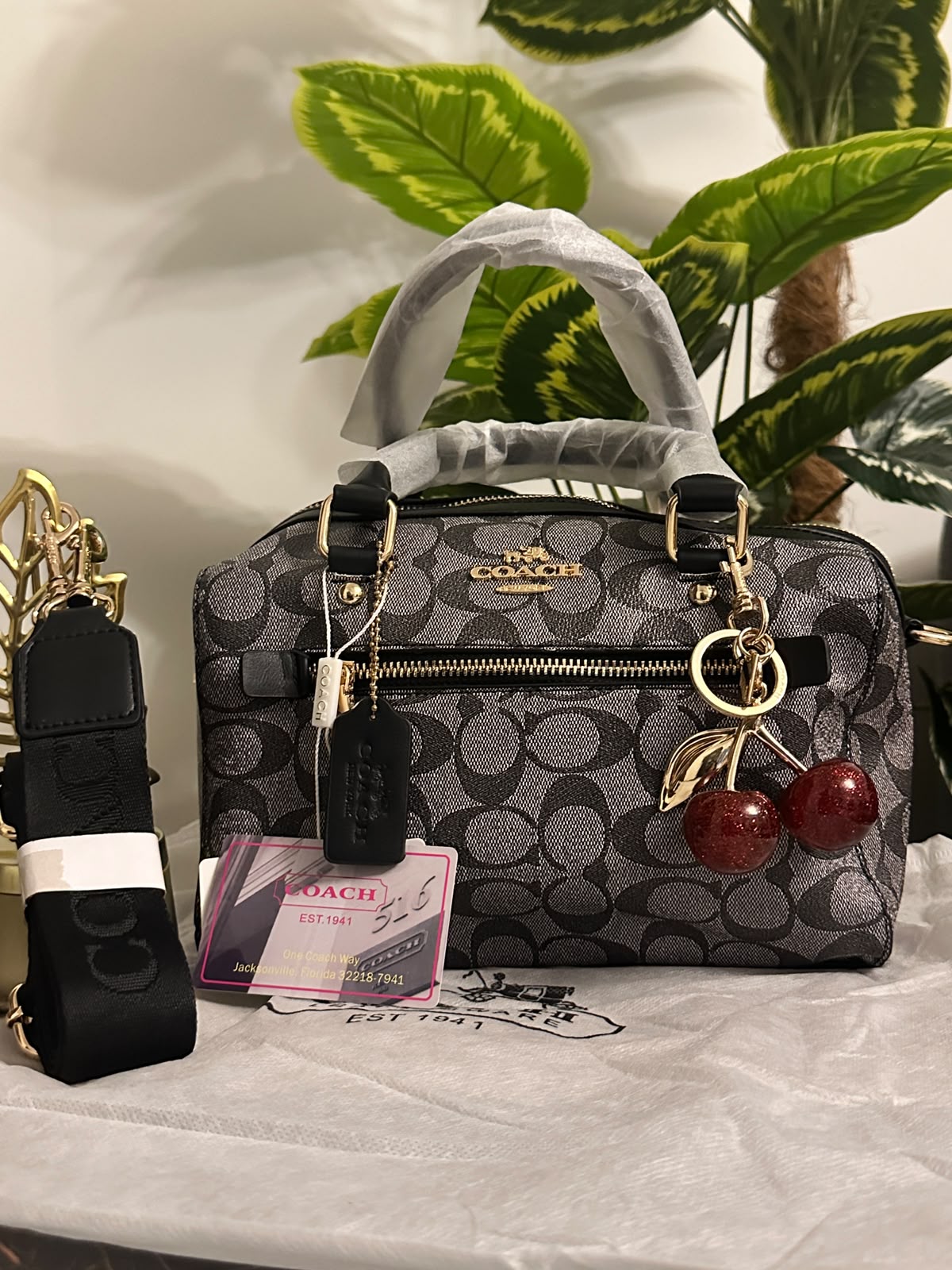 Co@ch Rowan Satchel bag - Black gray